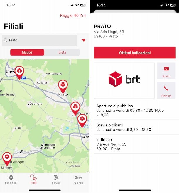 Come contattare BRT app