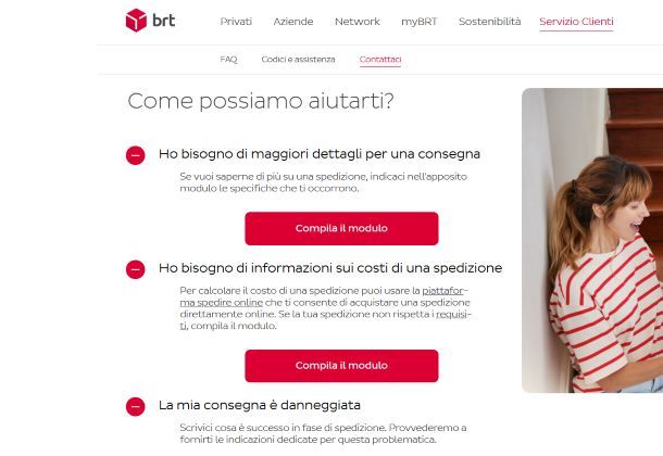 Come contattare BRT mail